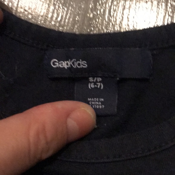 Gap Girls Navy Blue Tank with Hanging Metallic Flip Sequins - Picture 4 of 4